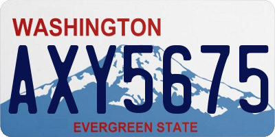 WA license plate AXY5675