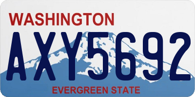 WA license plate AXY5692