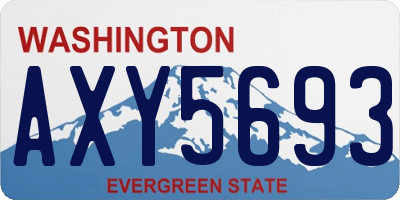 WA license plate AXY5693