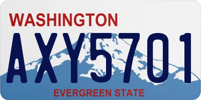WA license plate AXY5701