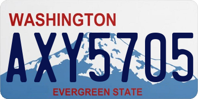 WA license plate AXY5705