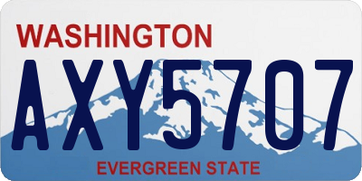 WA license plate AXY5707
