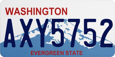 WA license plate AXY5752