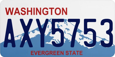 WA license plate AXY5753