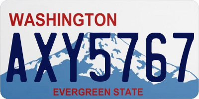 WA license plate AXY5767