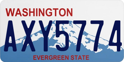 WA license plate AXY5774