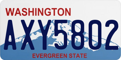 WA license plate AXY5802