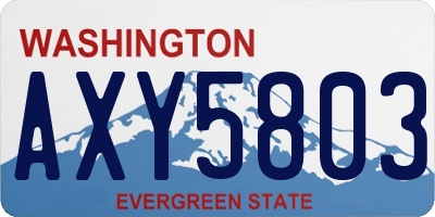 WA license plate AXY5803