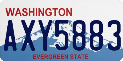 WA license plate AXY5883