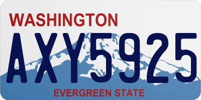 WA license plate AXY5925