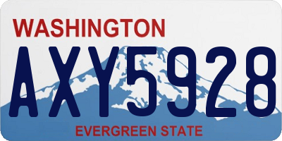 WA license plate AXY5928