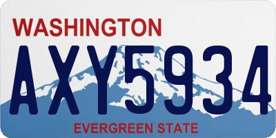 WA license plate AXY5934