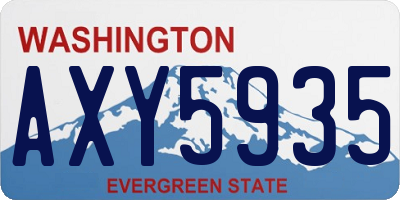 WA license plate AXY5935