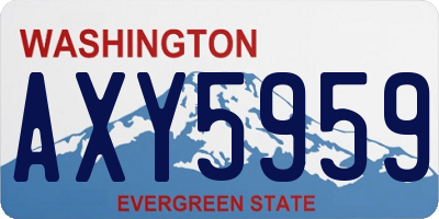 WA license plate AXY5959