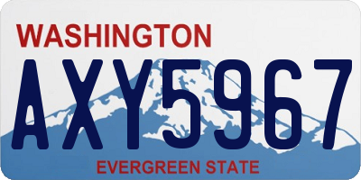WA license plate AXY5967