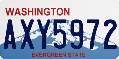 WA license plate AXY5972