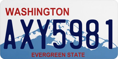 WA license plate AXY5981