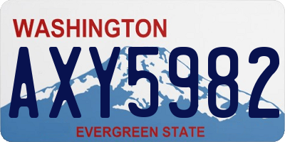 WA license plate AXY5982