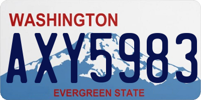 WA license plate AXY5983