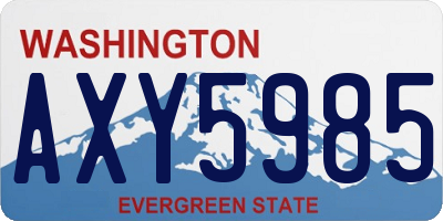 WA license plate AXY5985