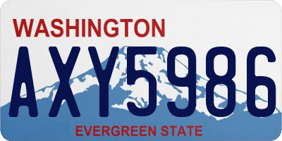 WA license plate AXY5986