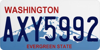 WA license plate AXY5992