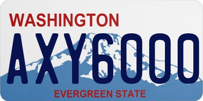 WA license plate AXY6000