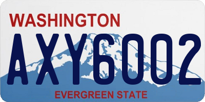 WA license plate AXY6002