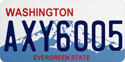 WA license plate AXY6005