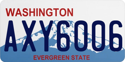 WA license plate AXY6006