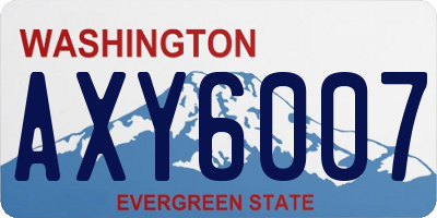 WA license plate AXY6007