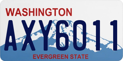 WA license plate AXY6011