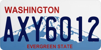 WA license plate AXY6012