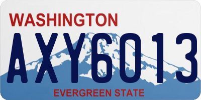 WA license plate AXY6013