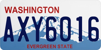 WA license plate AXY6016