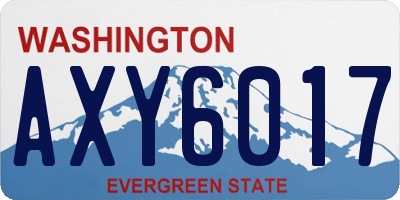 WA license plate AXY6017