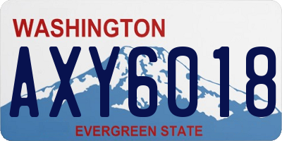 WA license plate AXY6018