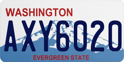 WA license plate AXY6020