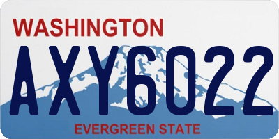 WA license plate AXY6022