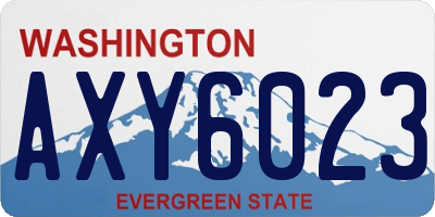 WA license plate AXY6023