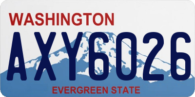 WA license plate AXY6026