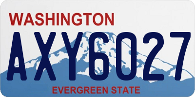 WA license plate AXY6027