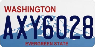 WA license plate AXY6028