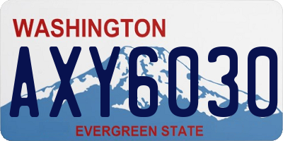WA license plate AXY6030
