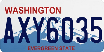 WA license plate AXY6035