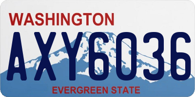 WA license plate AXY6036