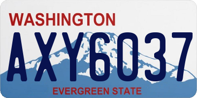 WA license plate AXY6037