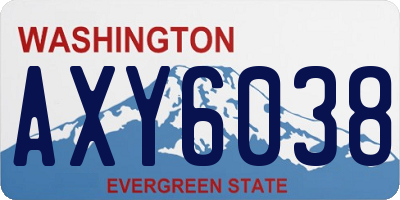WA license plate AXY6038