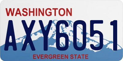 WA license plate AXY6051