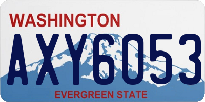 WA license plate AXY6053